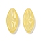 Transparent Glass Beads, Oval with Flower, Baking Paint, Gold, 20x9.5x4mm, Hole: 1.2mm