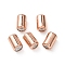 Brass Beads, with Rubber, Slider Beads, Column, Rose Gold, 8x5mm, Hole: 2mm