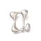 Rack Plating Brass Beads, Balloon Letter, for Personalized Name Necklaces Making, Long-Lasting Plated, Lead Free & Cadmium Free, Platinum, Letter Q, 23x20x7mm, Hole: 2mm