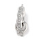 Brass Micro Pave CLear Cubic Zirconia Interlocking Clasps, Oval, Platinum, 11x8.5x2.8mm, Hole: 1.2mm