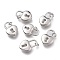 Brass Padlock Pendants, with Jump Rings, Long-Lasting Plated, Heart Lock, Platinum, 19x13x4mm, Hole: 3mm