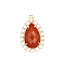Natural Red Jasper Pendants, Teardrop Pendants, with Golden Brass Findings & Cubic Zirconia, Faceted, 25x17x5mm