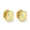 Brass Hoop Earrings, Golden, Flat Round, 15.5x15x14mm