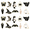20Pcs 10 Styles Alloy Enamel Pendants, Book with Bat & Cat with Skull & Skeleton, for Halloween, Light Gold, Black, 21~27x10~27x1~3mm, Hole: 2mm, 2pcs/style
