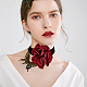 CRASPIRE Gothic Cloth Flower Cord Bracelet & Choker Necklace NJEW-CP0001-04B-5