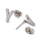 304 Stainless Steel Greek Alphabet Stud Earrings STAS-D007-07P-20-2