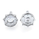 Brass Micro Pave Clear Cubic Zirconia Charms KK-N216-555P-1