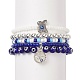 5 pièces 5 style mauvais œil au chalumeau et ensemble de bracelets extensibles en perles de verre BJEW-JB09119-1