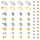 MAYJOYDIY 32pcs 2 Colors 304 Stainless Steel Stud Earring Findings Oval/Rhombus/Flat Round/Teardrop Earring Posts Earring Backs Golden & Stainless Steel Color for Jewelry Earring Making STAS-MA0001-02-1