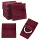 ベルベット ジュエリー フラップ ポーチ  イヤリング用折りたたみ封筒バッグ  ブレスレット  ネックレス包装  長方形  暗赤色  96x90x2.5mm ABAG-WH0038-43A-1