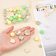 CHGCRAFT 44Pcs 6Style Round and Rainbows Shaped Silicone Beads for DIY Necklaces Bracelet Keychain Making Handmade Crafts SIL-CA0001-39-3