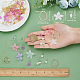 SUNNYCLUE 1 Box DIY 10 Pairs Frosted Flower Beads Petal Charms Earrings Making Kit 3D Flower Charms for Jewellery Making Post Earring Findings Hollow Leaf Charms End Caps Adult Women Craft Instruction DIY-SC0019-75-3