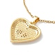Ожерелье с кулоном в форме сердца из прозрачного кубического циркония NJEW-O125-33G-2