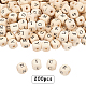 Olycraft 200pcs 12mm alfabeto cuentas de madera cuentas de madera cuadradas naturales cuentas de madera con agujero grande con letra inicial para hacer joyas y manualidades WOOD-OC0001-42A-4