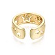 Brass Micro Pave Clear Cubic Zirconia Cuff Rings RJEW-S044-116-NF-4