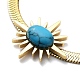 Bracelet à maillons ronds en étoile turquoise synthétique et strass avec chaînes à chevrons NJEW-C012-03G-2
