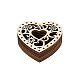 Decorazioni di pendenti a forma di cuore cavo in legno grezzo WOCR-PW0001-023C-1