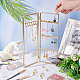 FINGERINSPIRE Gold Foldable Jewelry Rack 18 Holes and 6 Hooks Metal 2-Panel Jewelry Organizer for Earrings EDIS-WH0029-83B-3