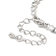 Clear Cubic Zirconia Flat Round Link Bracelet with Tennis Chains BJEW-C030-01P-4