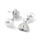 Heart Rack Plating Brass Studs Earrings for Women KK-Z038-03P-2