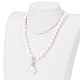 Collares con colgante de perlas de concha redonda NJEW-P232-C-1
