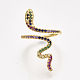 Brass Micro Pave Cubic Zirconia Cuff Rings RJEW-S044-049-2
