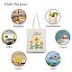 CREATCABIN Sunflower Bee Happy Cotton Tote Bag Canvas 100% Cotton Reusable Shopping Bags Beach Grocery Bags Eco-Friendly Aesthetic DIY Craft Multi-Function for Women Gifts Daily Life 13.3 x 15 Inch ABAG-WH0033-017-4