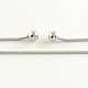 調節可能な真鍮のスナップネックレスの作成  三角形の合金ラインストーンのパーツと真鍮のチェーンと  プラチナ  18.9インチ  5~6 mmのノブでフィットスナップボタン NJEW-Q275-04-4