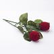 バラの花のベルベットの指輪ボックス ギフト包装用  バレンタインデー  レッド  26x4cm X-VBOX-J001-02-1
