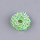 樹脂カボション  ABカラーメッキ  ドーナツ  模造食品  薄緑  17~18.5x7~8mm CRES-T010-48F-1
