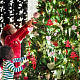 木製の装飾品  クリスマスツリー吊り飾り  ジュートより糸付き  クリスマスパーティーギフトの家の装飾のため  ミックスカラー  48~65x50~62.5mm  20個/セット JX039A-6