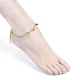 Bracelets de cheville perles de verre AJEW-AN00286-03-4