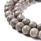 Natürliche Silber Linie Jaspis Perlen Stränge G-P451-03B-A-4