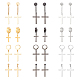 Anattasoul 24pz 12 orecchini pendenti con croce in acciaio inossidabile stile 304 EJEW-AN0003-52-1