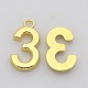 Rack Plated Zinc Alloy Number Charms PALLOY-A062-3G-NR-1