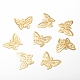 鉄の蝶フィリグリージョイナリンク  ゴールドカラー  16x20x0.7mm  穴：1mm KK-O015-19-1