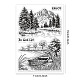 GLOBLELAND Mountains Forest Background Clear Stamps Tree River Lake Boat Landscape Silicone Clear Stamp Seals For Cards Making DIY Scrapbooking Photo Journal Album Decoration DIY-WH0167-56-1146-6