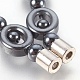 Collane di perle di ematite sintetica non magnetica NJEW-E128-02-3