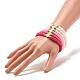 Handmade Polymer Clay Heishi Beads Stretch Bracelets Set with Heart Pattern Beads for Women BJEW-JB07449-2