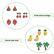 ANATTASOUL 6 Pair 6 Style Watermelon & Cherry & Banana & Tree Enamel Stud Earrings Set EJEW-AN0001-34-3
