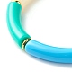 Bracelet extensible de perles de tube incurvées épaisses de couleur bonbon BJEW-JB07298-01-5