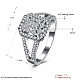 Moda rectángulo 925 collar de plata anillos de dedo de circonio cúbico RJEW-BB16653-6-3