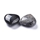 Натуральный черный серебряный лист яшма сердце любовь камень G-K416-04A-2