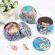 BENECREAT 24Pcs 12 Mixed Colors Candle Tins Flower Pattern Round Containers with Lids Candle Containers for Aromatherapy Candle Making CON-BC0002-18-5