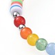 Bracelets d'argile de polymère de perles à la main BJEW-JB04636-M-3