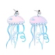 Acrylic Jellyfish Dangle Stud Earrings EJEW-H089-01P-1