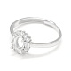 925 componentes de anillo de dedo de garra de diamante de imitación de plata esterlina STER-E061-31P-2