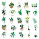 50 pièces 50 styles autocollants en plastique pvc imperméables à thème végétal STIC-PW0001-375-4
