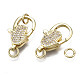 Brass Micro Pave Clear Cubic Zirconia Lobster Claw Clasps KK-Q769-031-NF-3