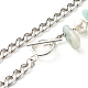 Collier de perles d'amazonite naturelle et de perles de coquillages pour fille femmes NJEW-TA00010-5